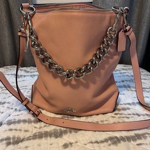 Beautiful Coach blush pink pebble leather bucket bag NWT
